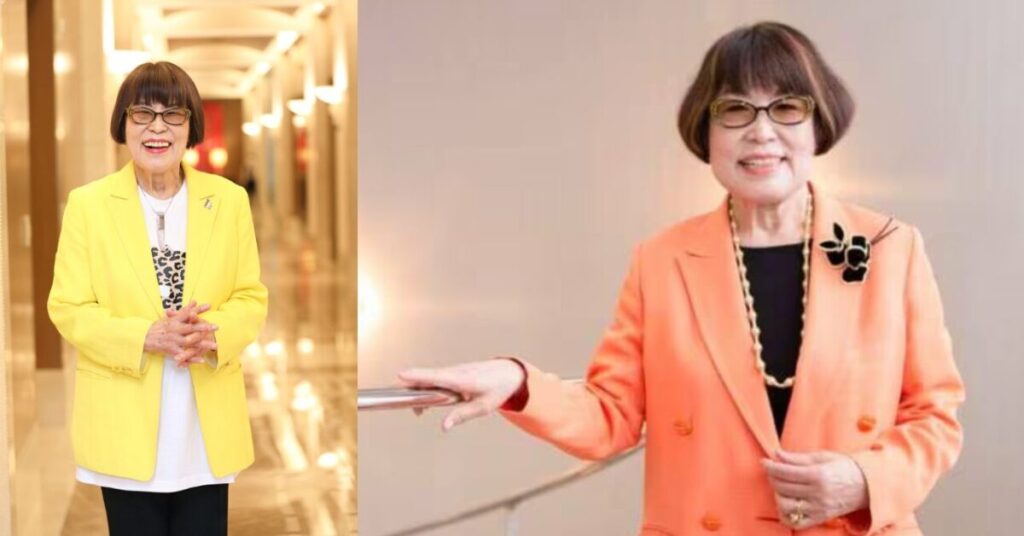 左は施設内の田嶋陽子さん
