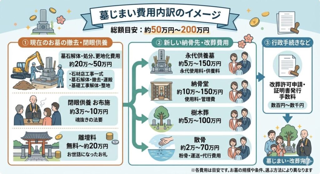 墓じまいの費用内訳のイメージ画像