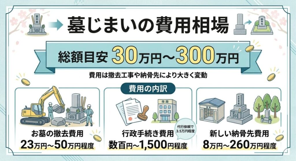墓じまいの費用相場の画像