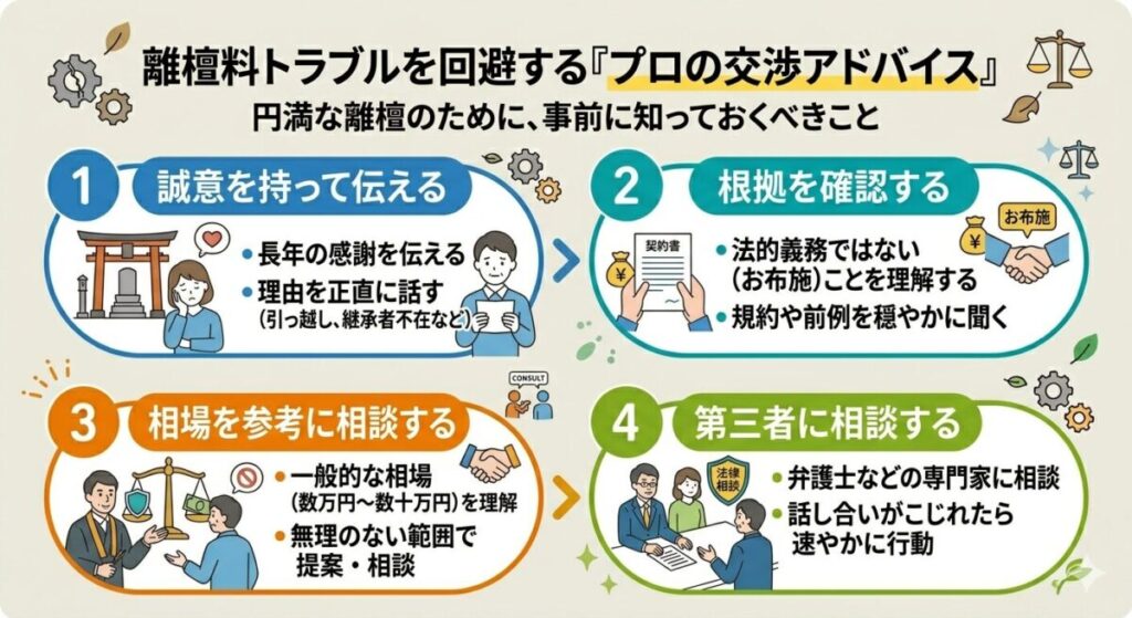 離檀料トラブルを回避する「プロの交渉アドバイス」の説明画像