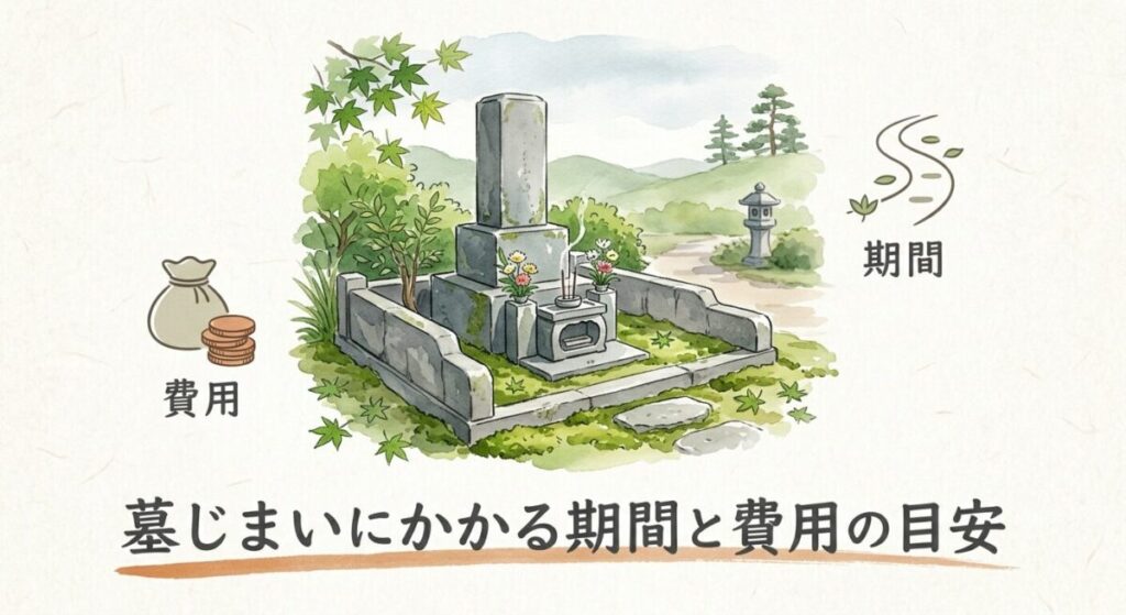 墓じまいにかかる期間と費用の目安の見出し画像