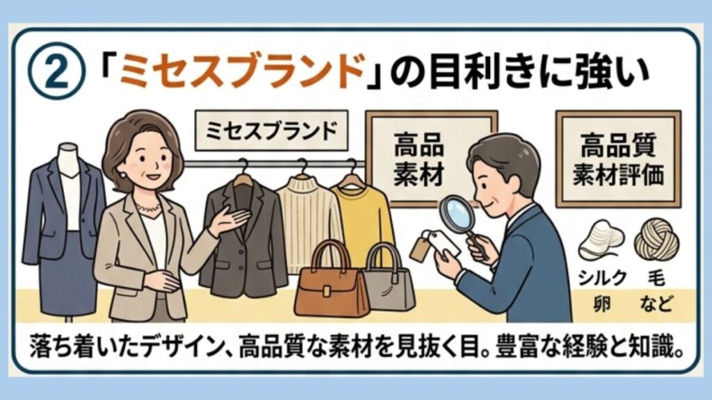 ②「ミセスブランド」の目利きに強いの見出し画像