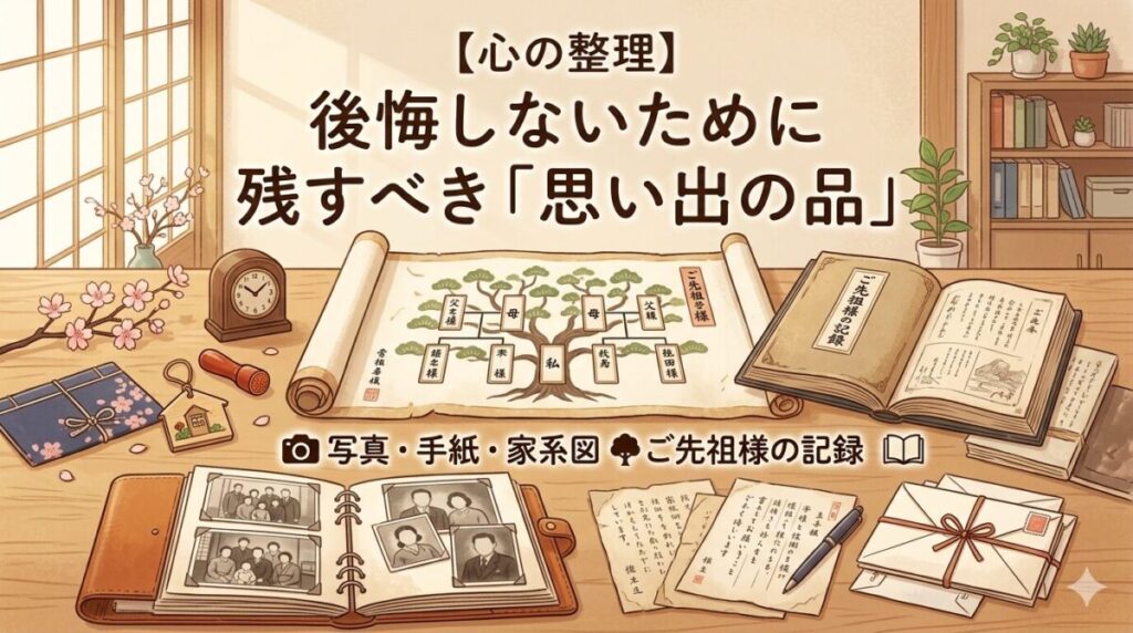 【心の整理】後悔しないために残すべき「思い出の品」のイメージ画像