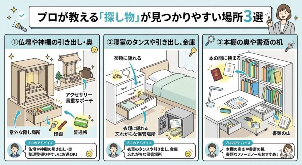 プロが教える「探し物」が見つかりやすい場所3選の図解
