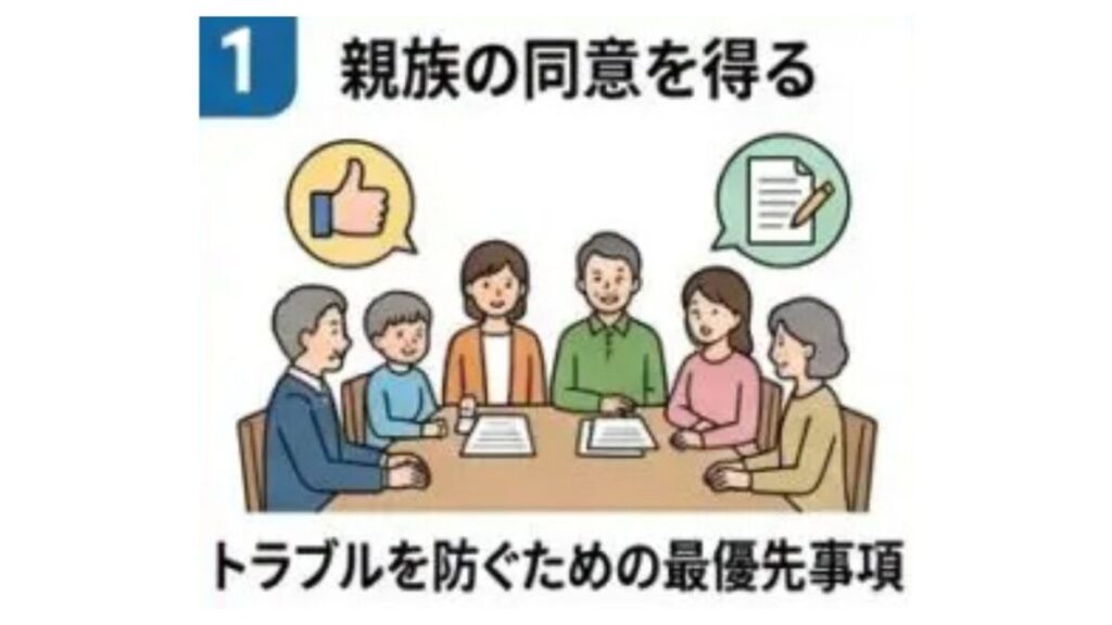 親族の同意を得ている様子