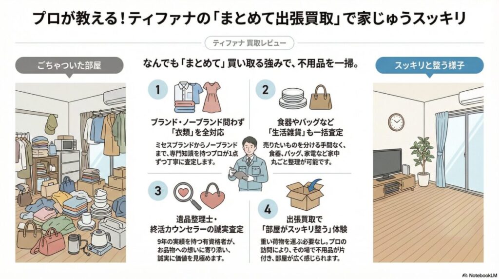 【出張買取9年のプロが検証】リサイクル ティファナの口コミ・評判は？ノーブランドOKの真相と高価買取のコツのアイキャッチ画像