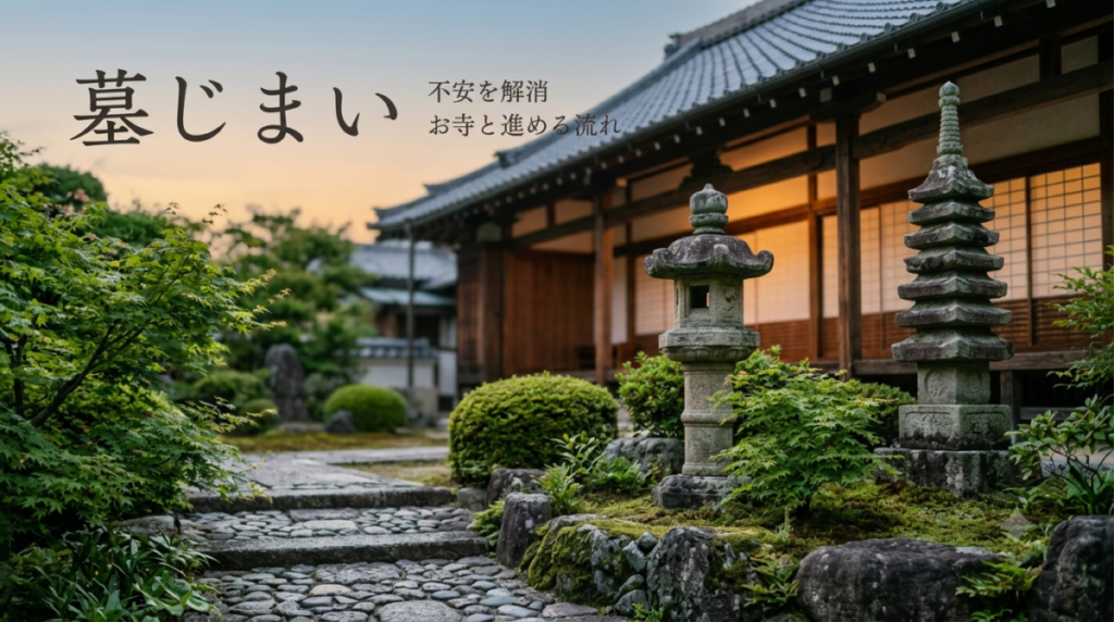 【解決】墓じまいのお寺連絡が怖い時の対処法|遠方で行けない立ち会い不要な流れと石材店の相見積もり選び方のアイキャッチ画像