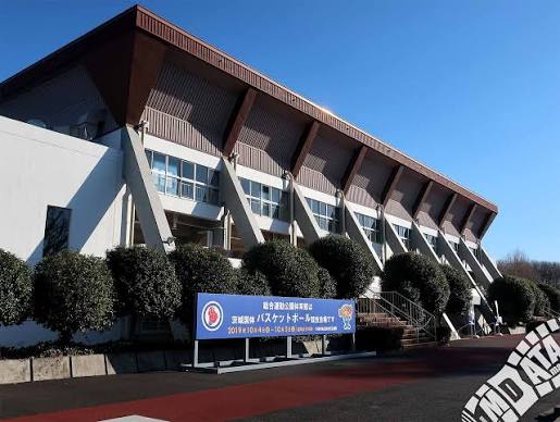 2019年の茨城国体バスケットボール会場となった総合運動公園体育館の外観